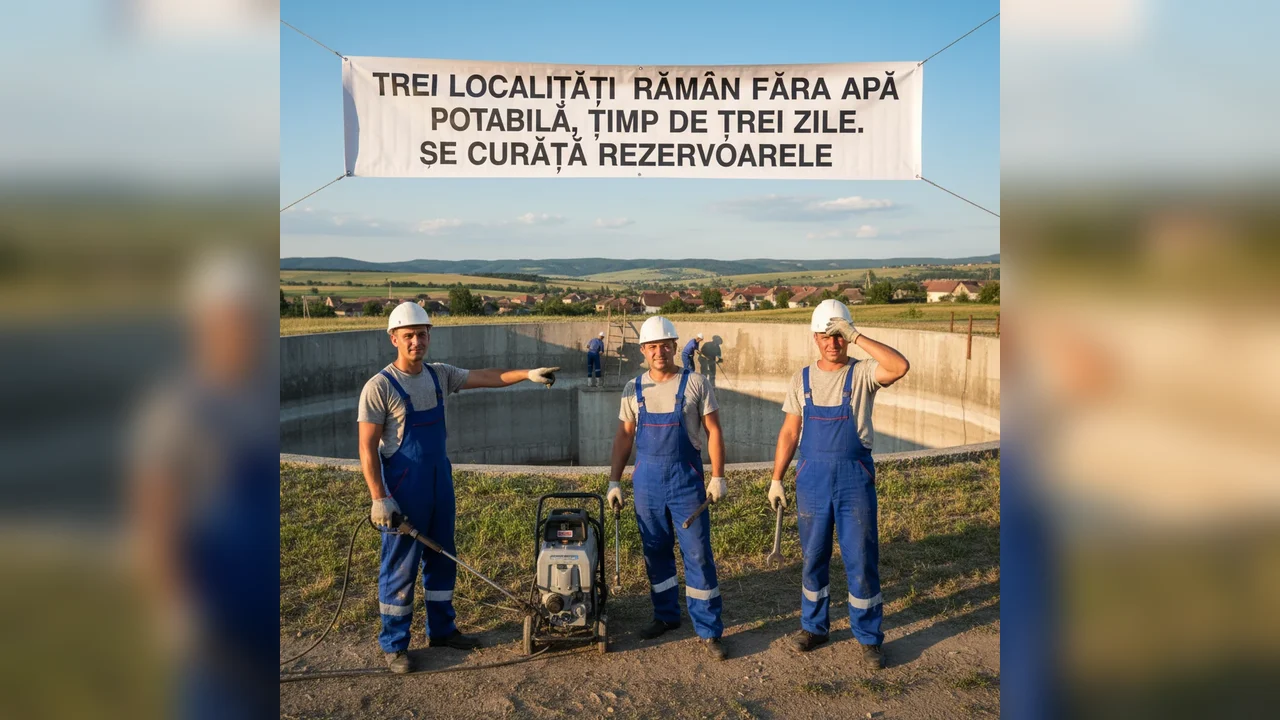 Trei localități din Bistrița rămân fără apă potabilă timp de trei zile