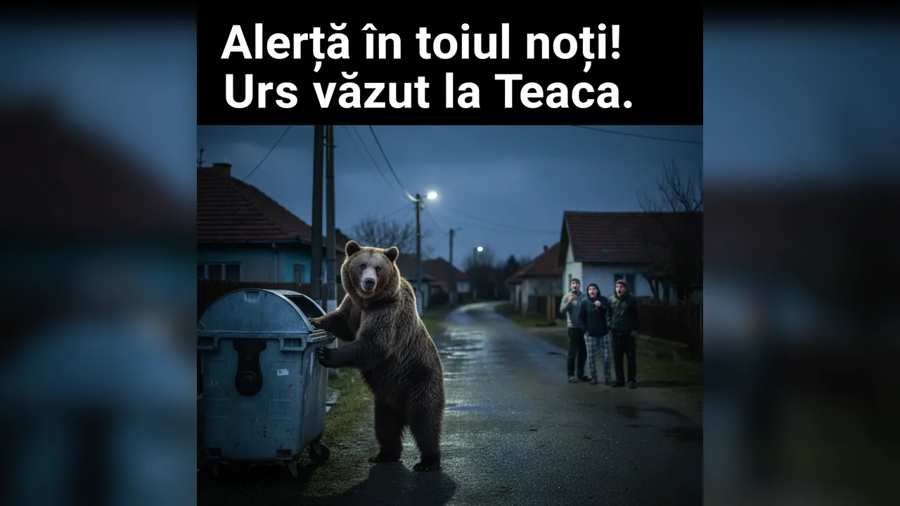 Urs descoperit la Teaca în mijlocul nopții