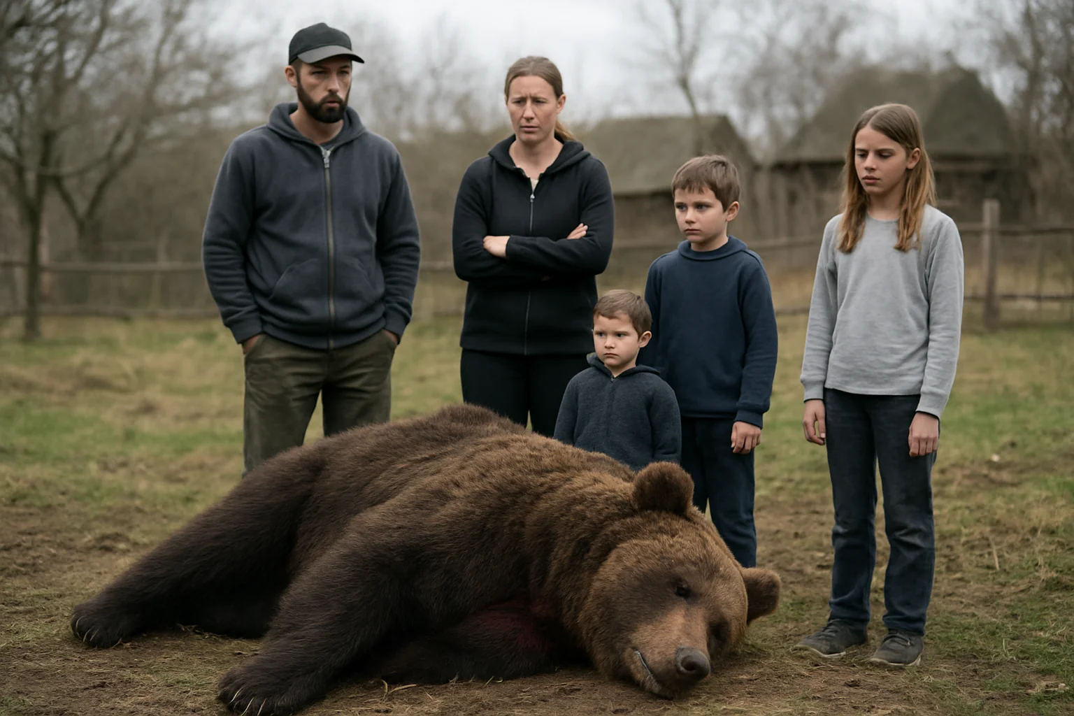 Urs împușcat după ce a atacat o familie cu 5 copii