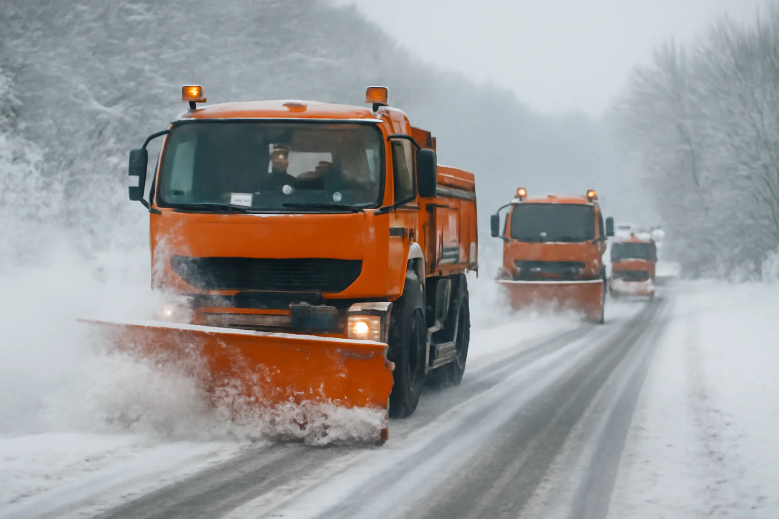 Utilaje de deszăpezire acționează continuu pe drumurile naționale și județene din Bistrița